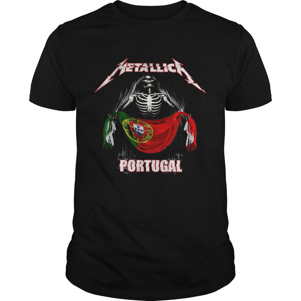 Skeleton Metallica Portugal Flag Shirt